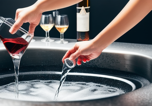 Person pouring alcohol into a sink