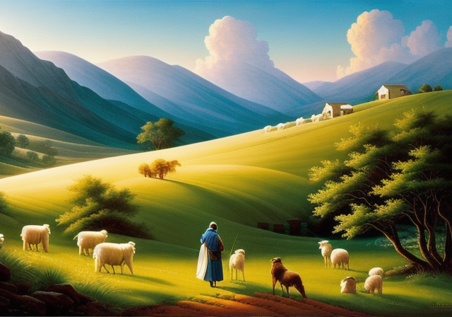 Imagem representando Deus como um pastor amoroso no Salmo 23