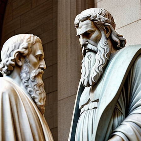 Socrates and Epicurus statue