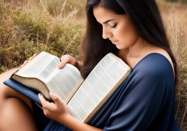 A woman reading a Bible and reflecting on the lessons learned from Abigail's story