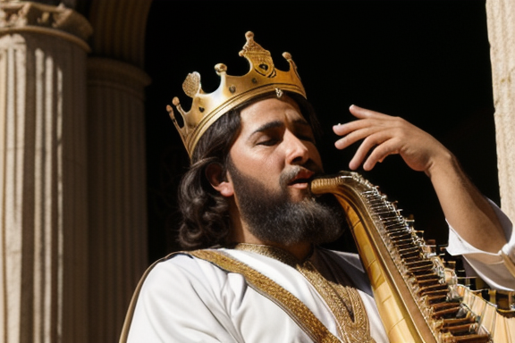 King David playing the harp