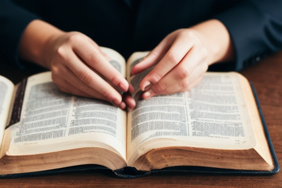 Mãos segurando uma Bíblia