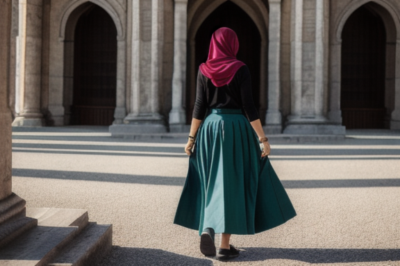 Mulher vestindo saia modesta, simbolizando humildade e reverência na fé cristã
