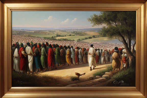 Pintura retratando a migração do povo de Israel para Canaã