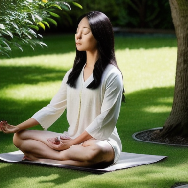 Meditation in a peaceful garden