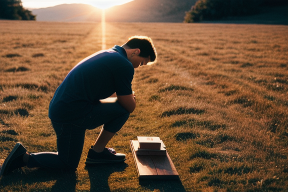 Person kneeling in prayer
